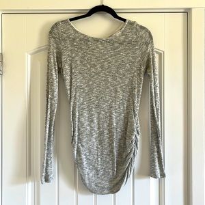 Motherhood maternity silver sheer sweater, size M